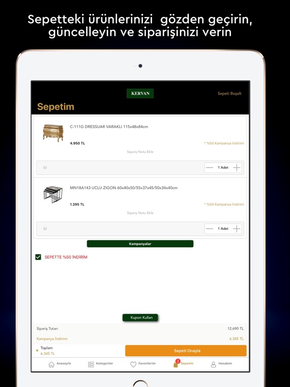 Kervan Mobilya iPad screenshot 6 - Shopping app