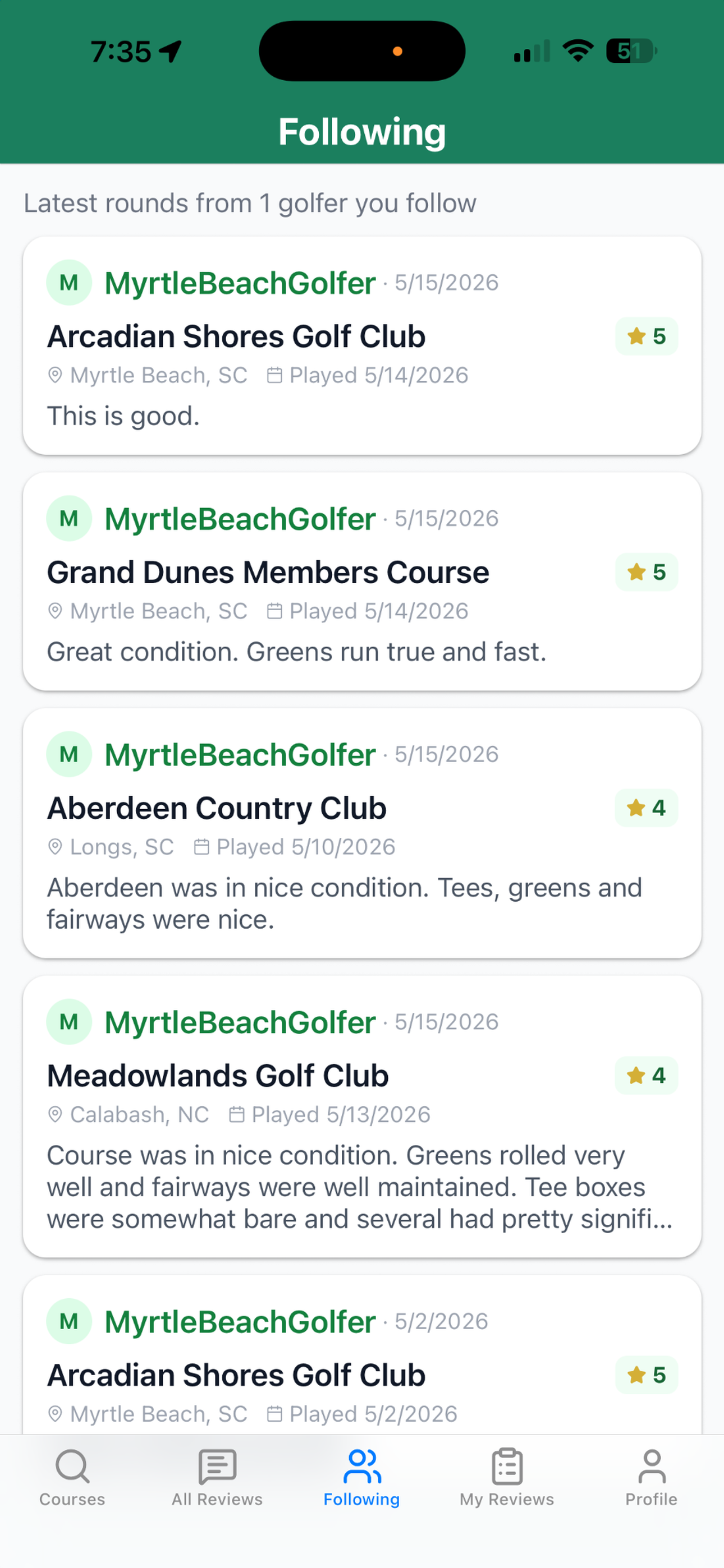 Golf Course Condition Reviews screenshot 5