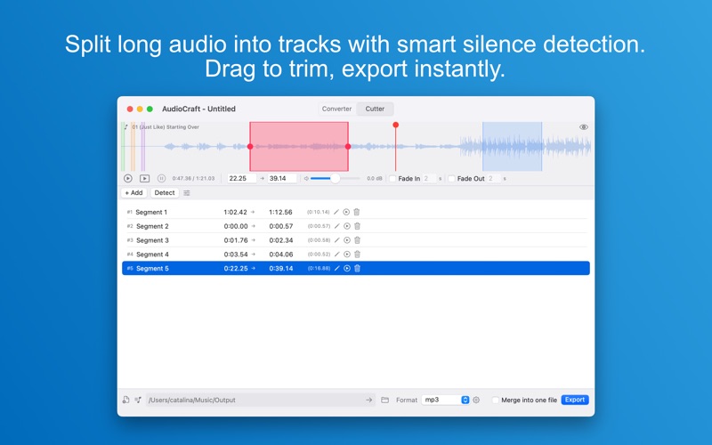 Screenshot #2 pour AudioCraft - Convert & Cut