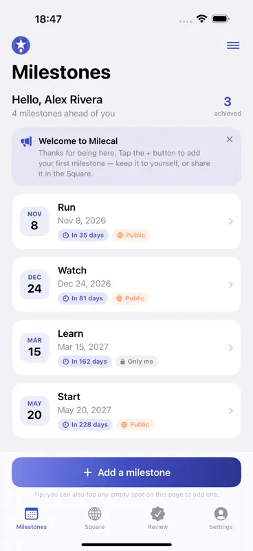 Milecal screenshot 1 of 6