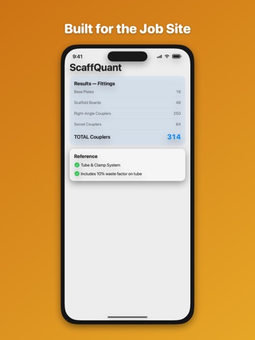Scaffold Material Takeoff iPad screenshot
