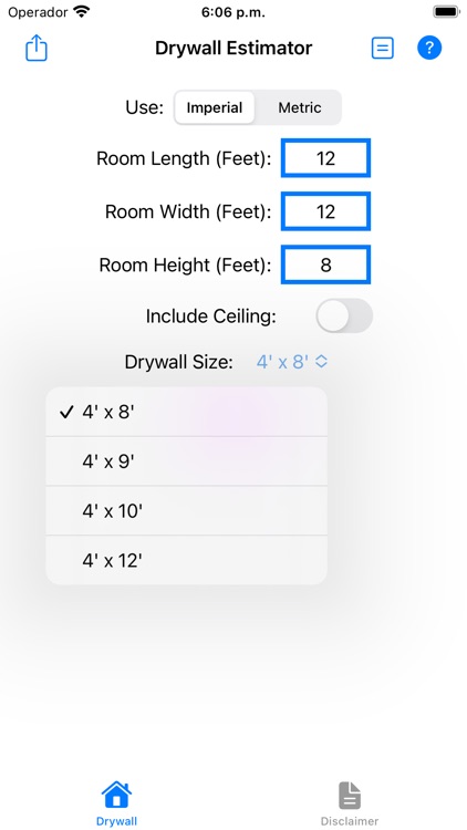 Drywall Room Estimator