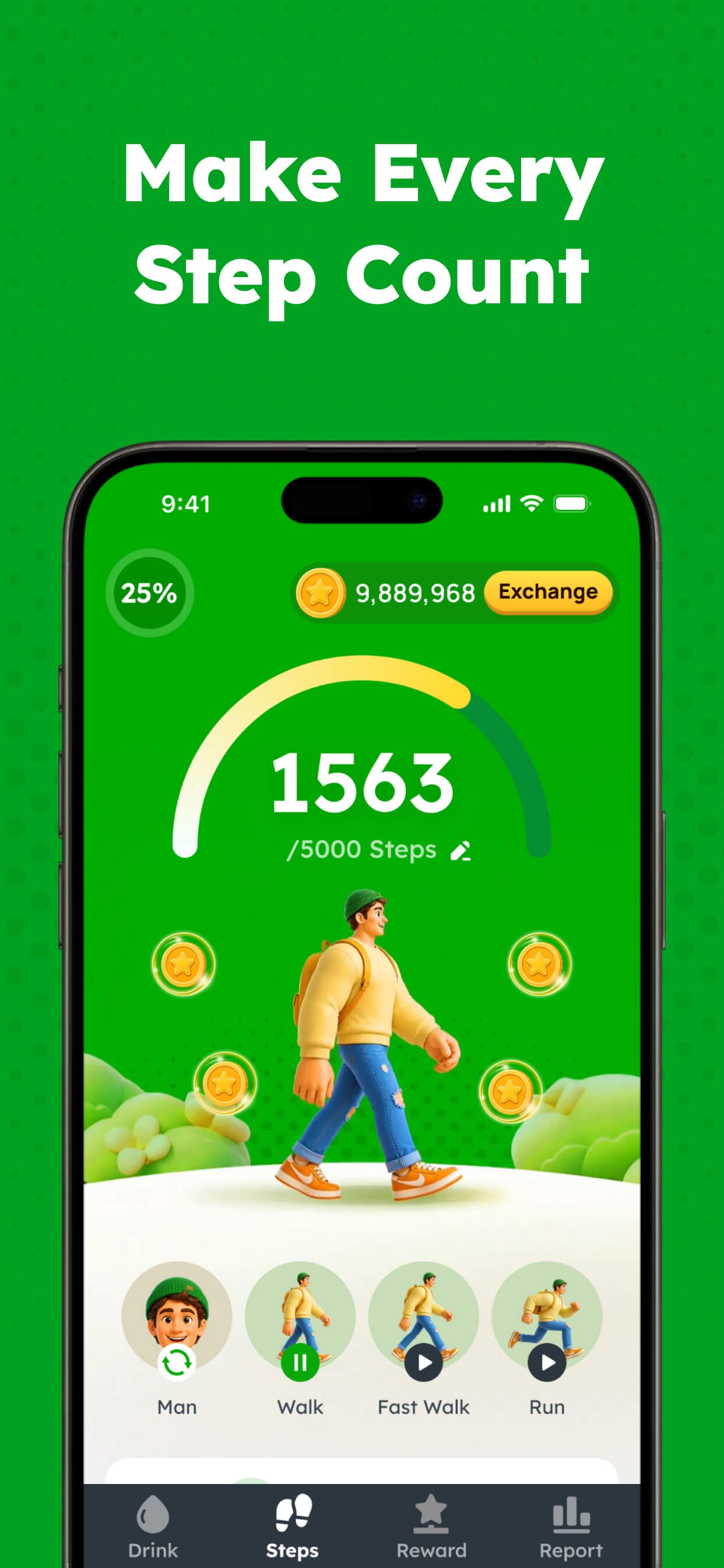Screenshot 1 of Drinkiva: Water & Step Tracker