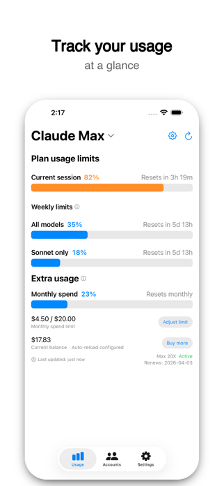 AI Usage Meter Screenshot 1 of 7
