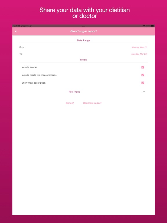 Gestational Diabetes Tracker iPad screenshot 5 - Health & Fitness app