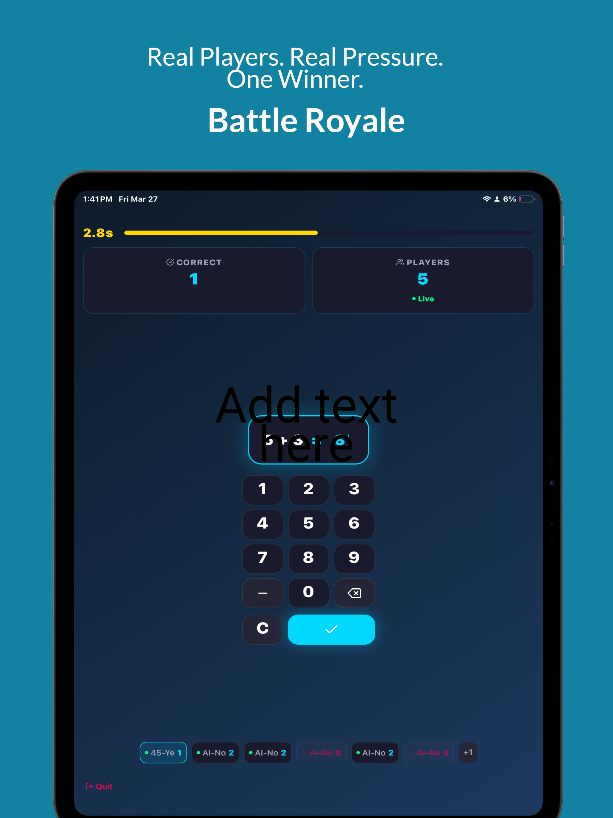 Speed Math Battle Royale