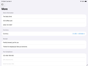 General Purpose POS iPad screenshot