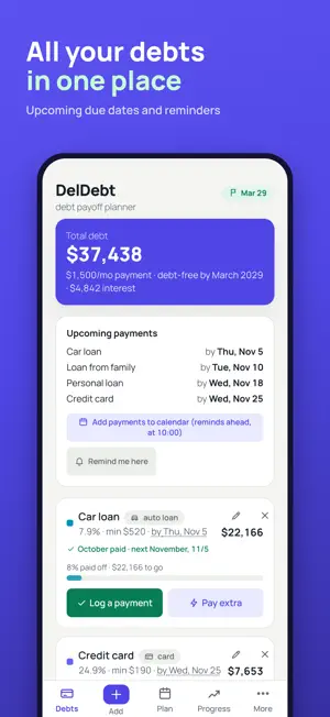 DelDebt: Debt Payoff Planner screenshot 3