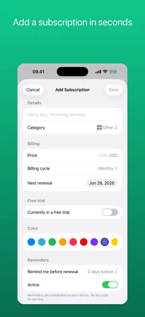 Subscription Manager: Subtab screenshot 4