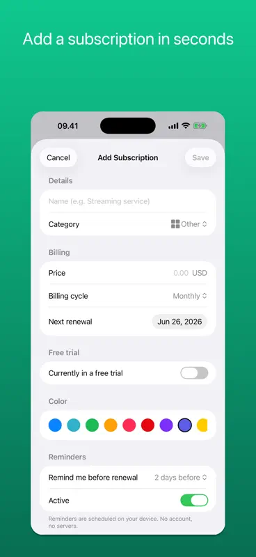 Subscription Manager: Subtab screenshot 4 of 6