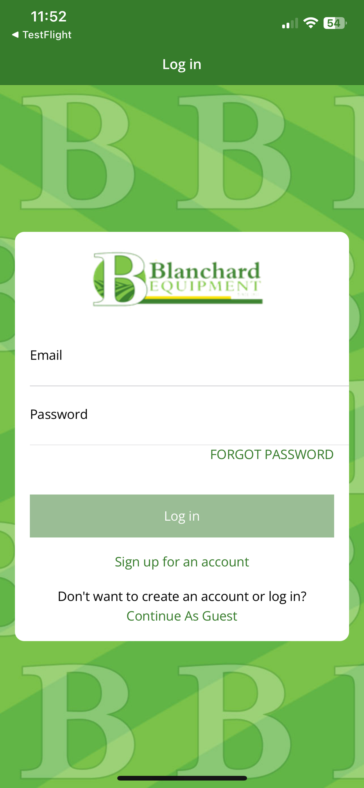 Blanchard Equipment Portal
