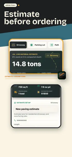 AsphaltCalc: Paving Estimator screenshot 2
