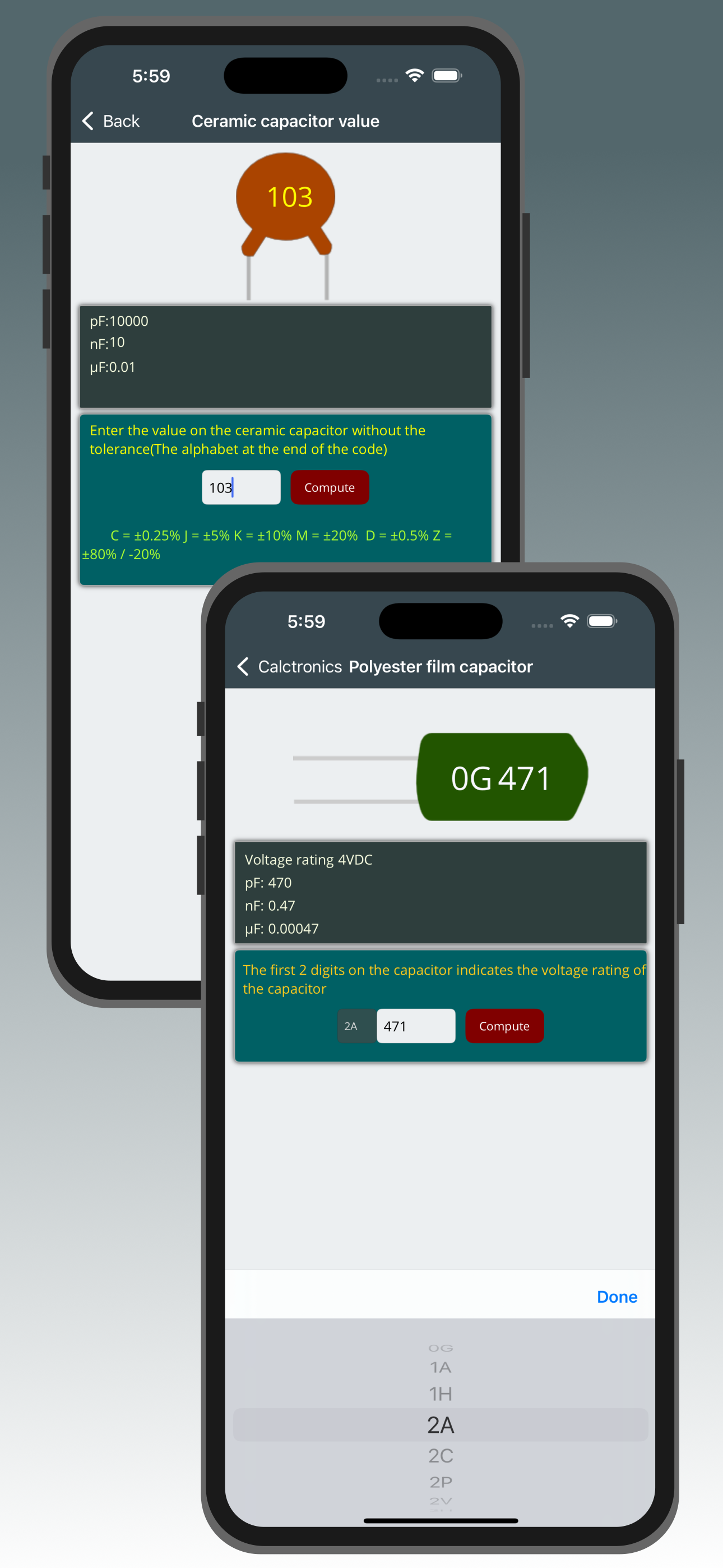 Electrocalc: electronics tools