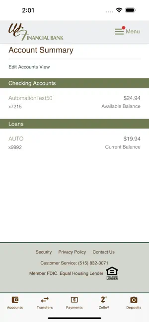 WCF Bank Mobile screenshot 3