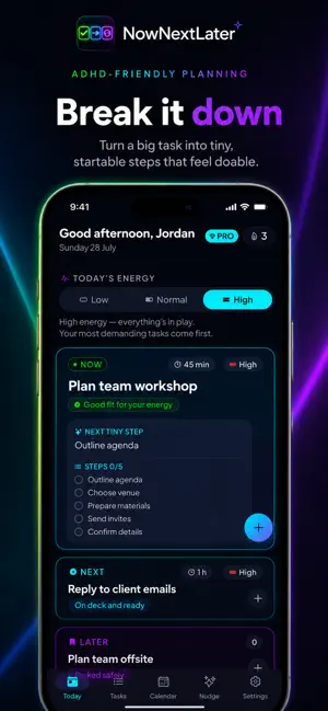 NowNextLater: ADHD Planner screenshot 4