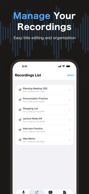Speech Log Easy Voice Recorder screenshot 2