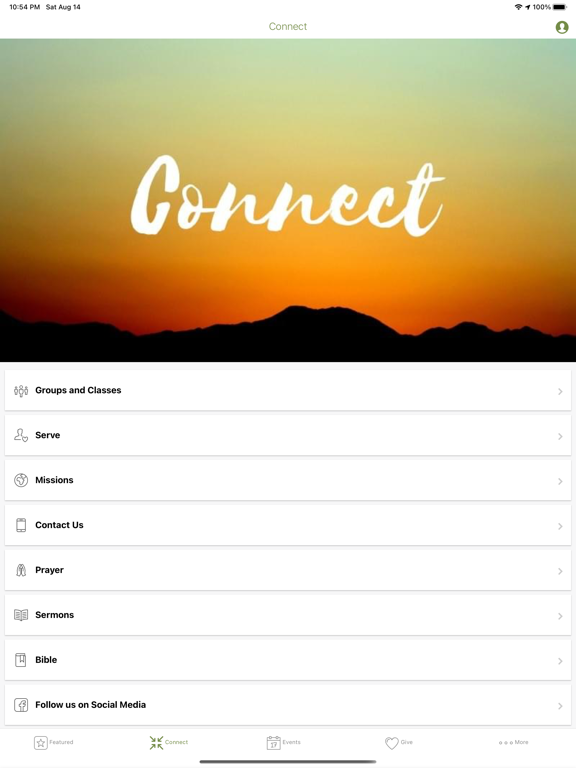 Glendale Christian Church iPad screenshot 1 - Lifestyle app