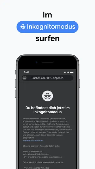 Screenshot von Google Chrome auf dem iPhone 7