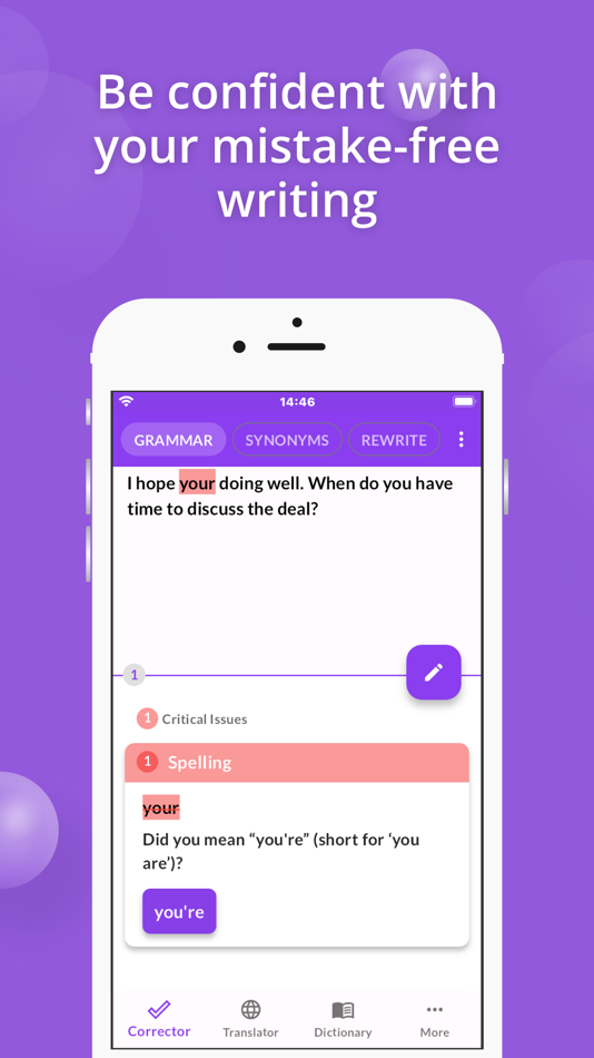 #2. Proofreader AI Grammar Checker (iOS) 由: BlueSoar SL