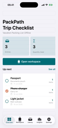 PackPath Trip Checklist screenshot 1