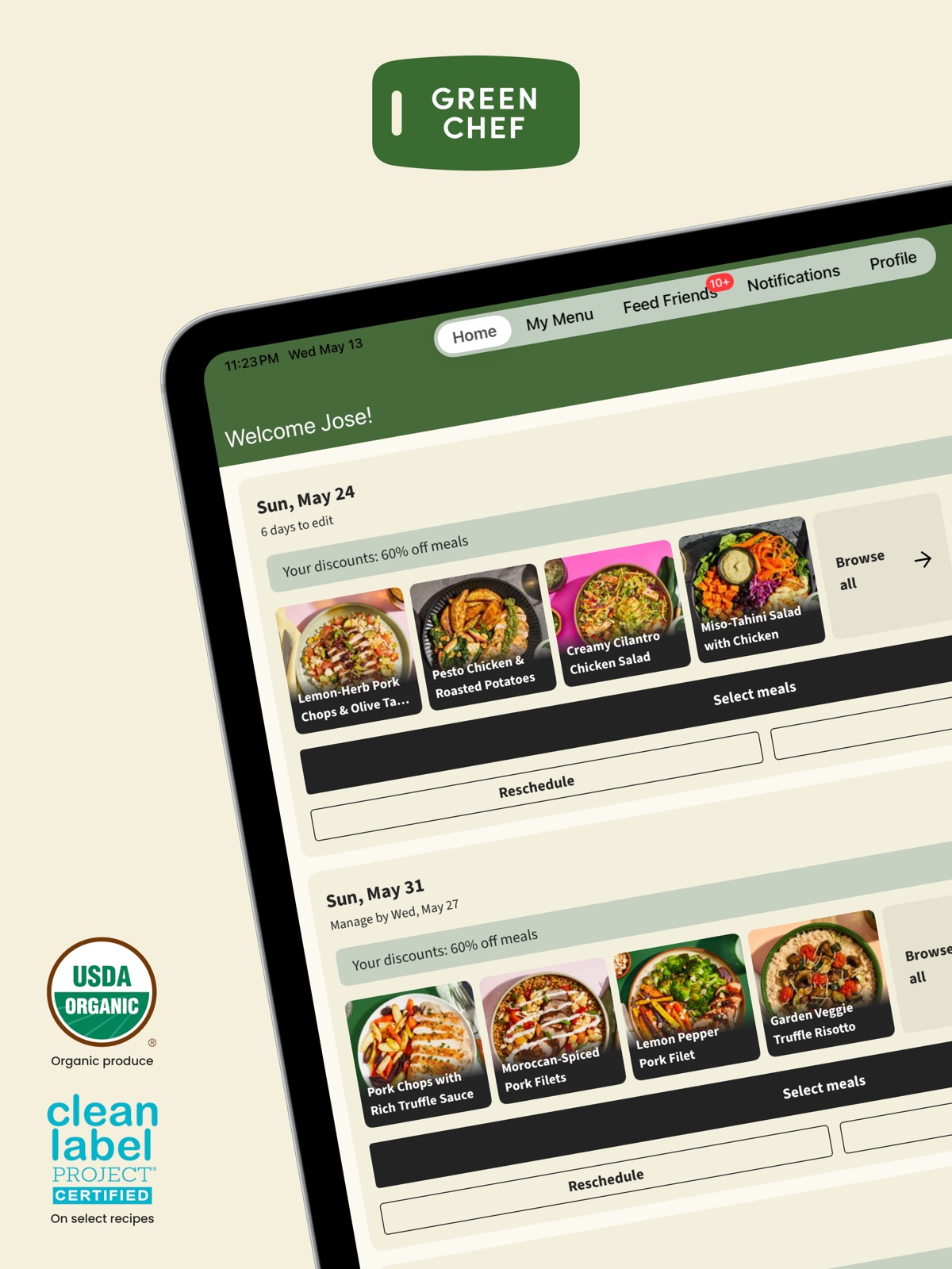 Green Chef: Healthy Meal Kits ipad screenshot 1