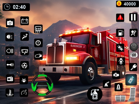 消防士消防車ゲーム - 車警察ゲーム - トラック運転ゲームのおすすめ画像2