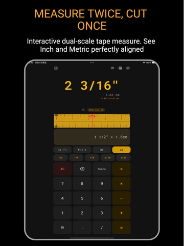 Fraction Calculator: Inch & CM iPad screenshot