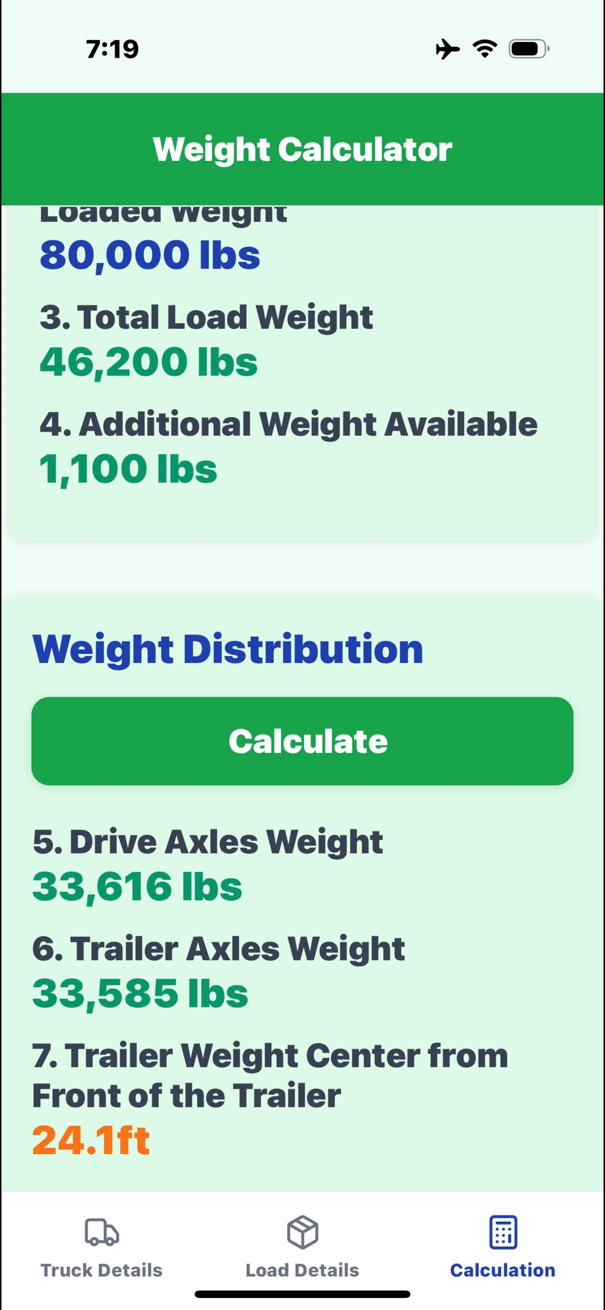 Truck weight scale calculator