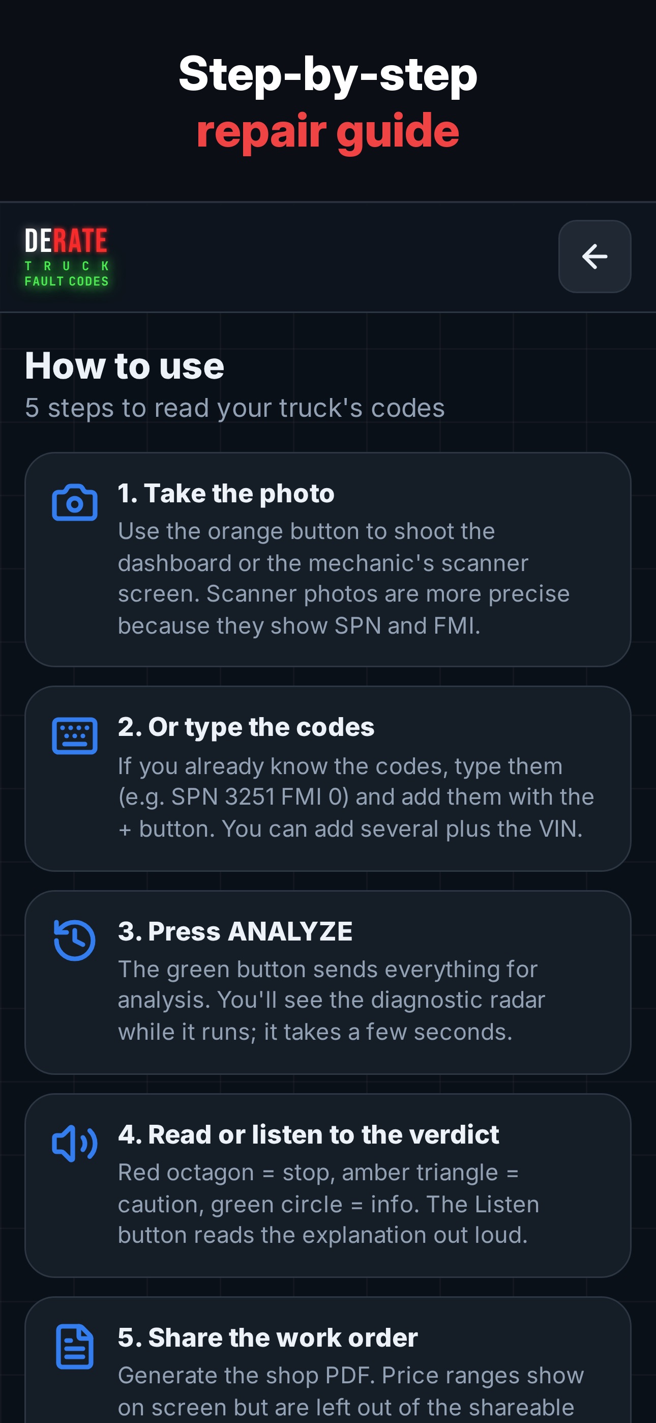 Screenshot 5 of DERATE: Truck Fault Codes
