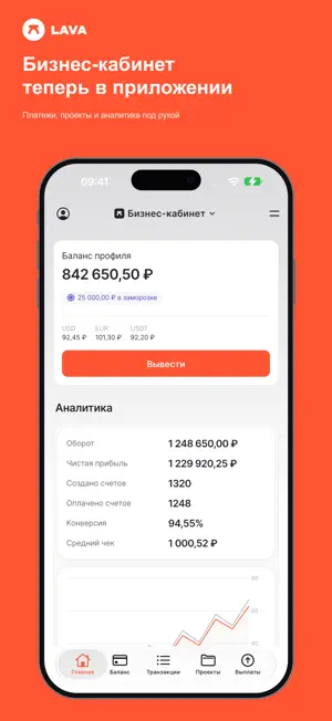 LAVA — Бизнес кабинет screenshot 1