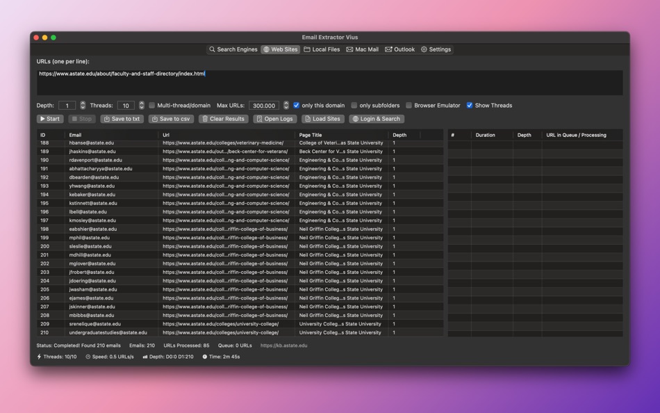 #2. Email Extractor Vius (macOS) 作者: Igor Uscov