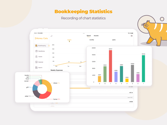 Money Cats - Bookkeeping Cost iPad screenshot 5 - Finance app