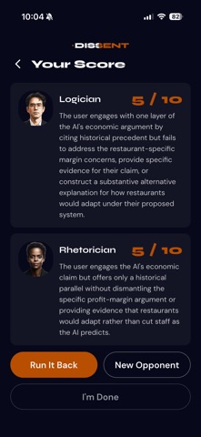 Dissent: AI Debate screenshot