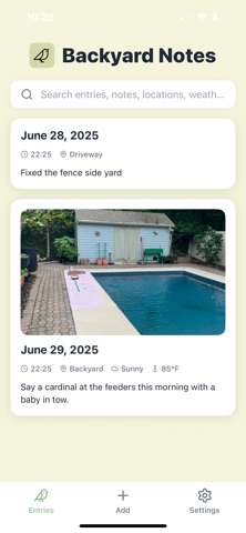Backyard Journal Screenshot 1 of 5