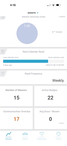 Instadose Companion Mobile App iPhone screenshot