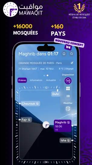 Capture d'écran de MAWAQIT - Horaires De Prière sur iPhone 1