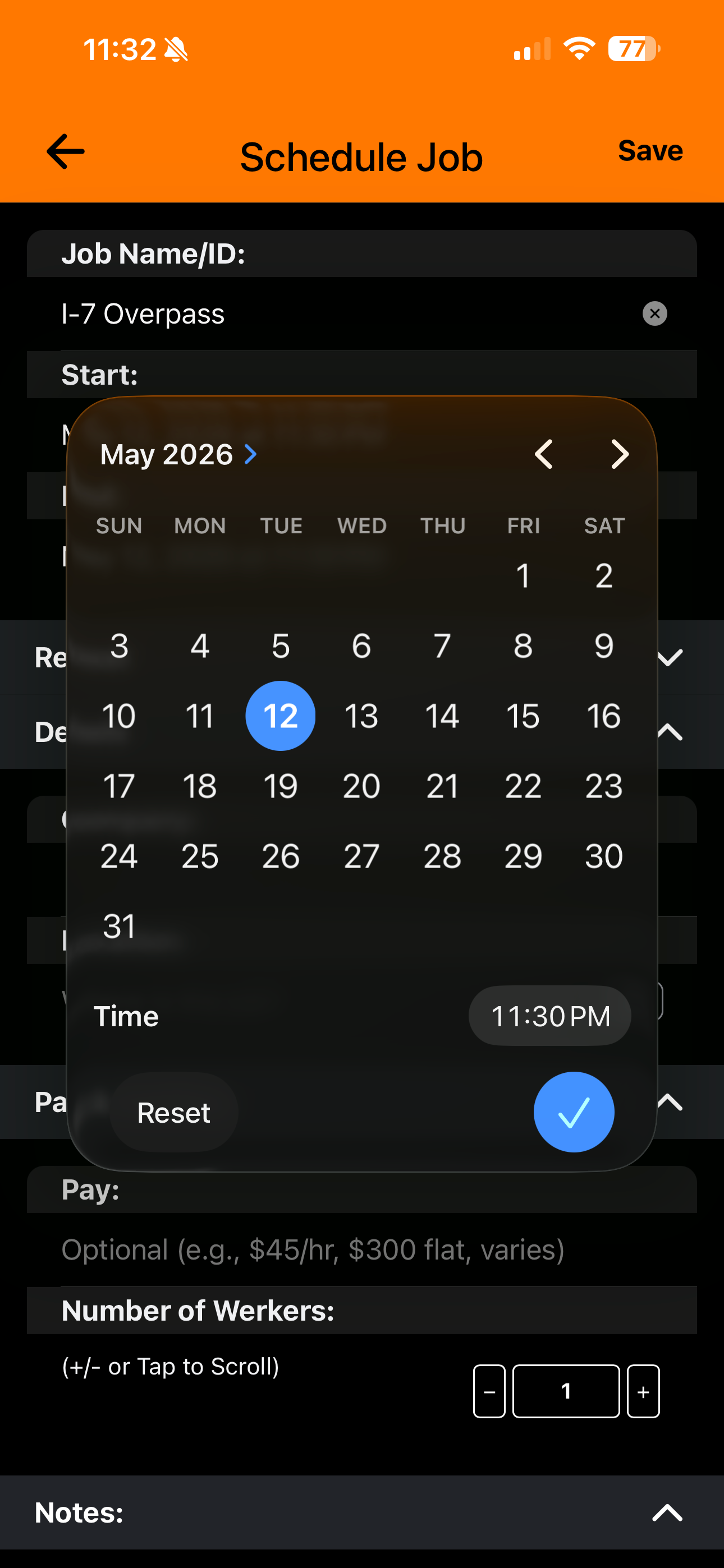 WerkApp: Job Scheduling