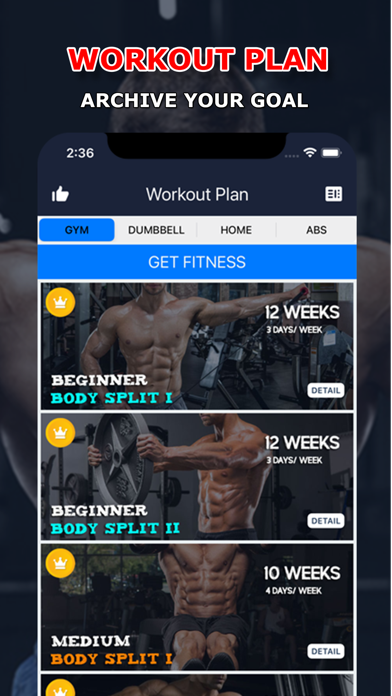 Screenshot #2 pour Fitness Coach: Home & Gym Plan