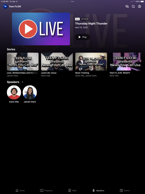 Teen F.L.O.W. Youth Ministries iPad screenshot 4 - Education app