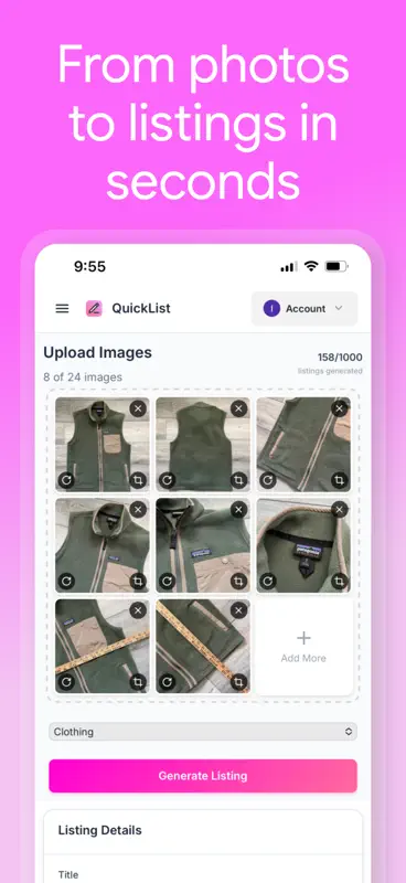 QuickList: AI Listing Tool screenshot 1 of 5
