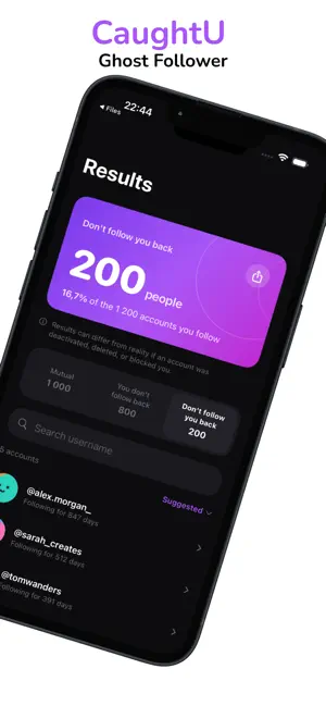 CaughtU: Unfollow Tracker screenshot 2