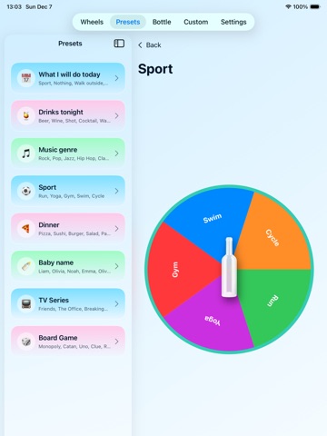 Spin Bottle: Wheel & Picker iPad screenshot
