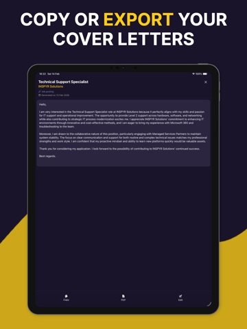 acoverlet: AI cover letters iPad screenshot