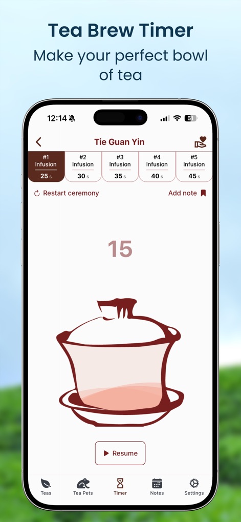 Tea Brew Timer & Journal - Food & Drink App | MWM