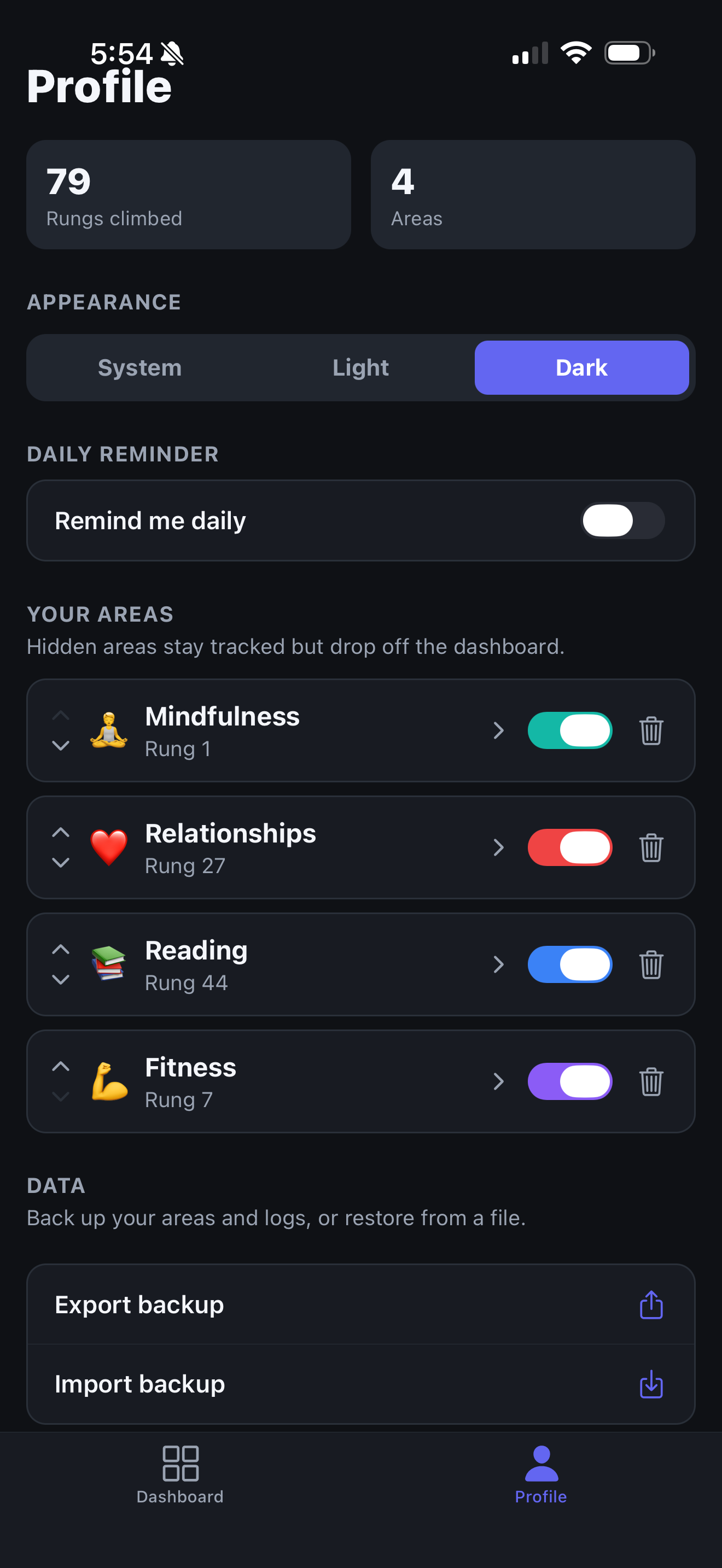 Rung: Habit & Goal Tracker screenshot 4