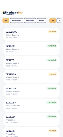 HeritagePay Mobile POS iPhone screenshot