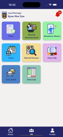KIS HUMAN RESOURCES iPhone screenshot