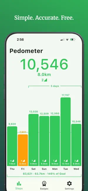Pedometer II screenshot 1