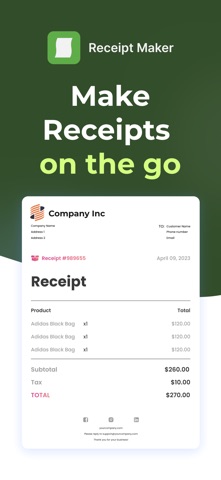 Receipt Maker app screenshot