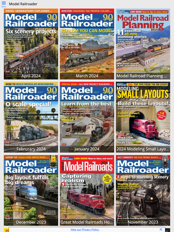 Model Railroader Magazine iPad app afbeelding 1